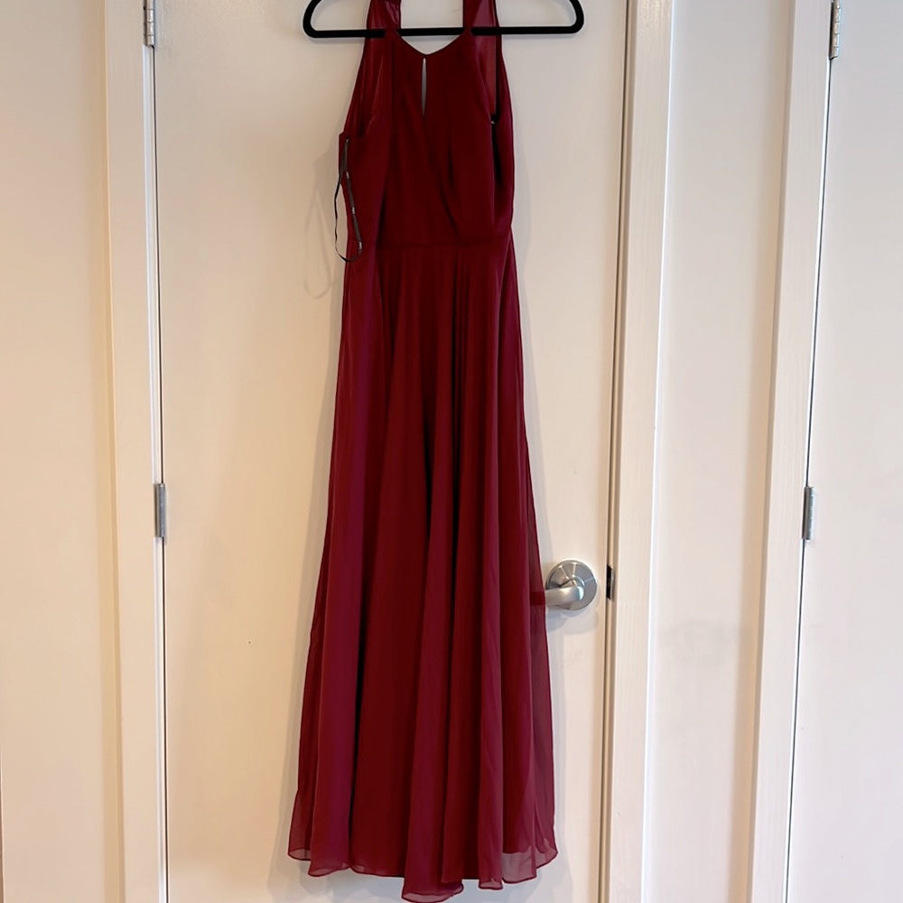Lulus floor length dark red dress